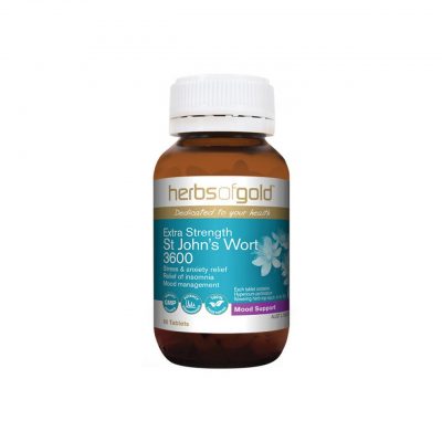 Extra Strength St John's Wort 3600 - Stress & Anxiety Relief by Herbs of Gold