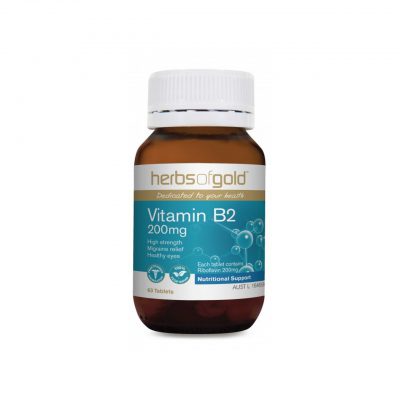 Vitamin B2 200mg - High Strength - Mild Migraine Relief -  Healthy Eyes by Herbs of Gold