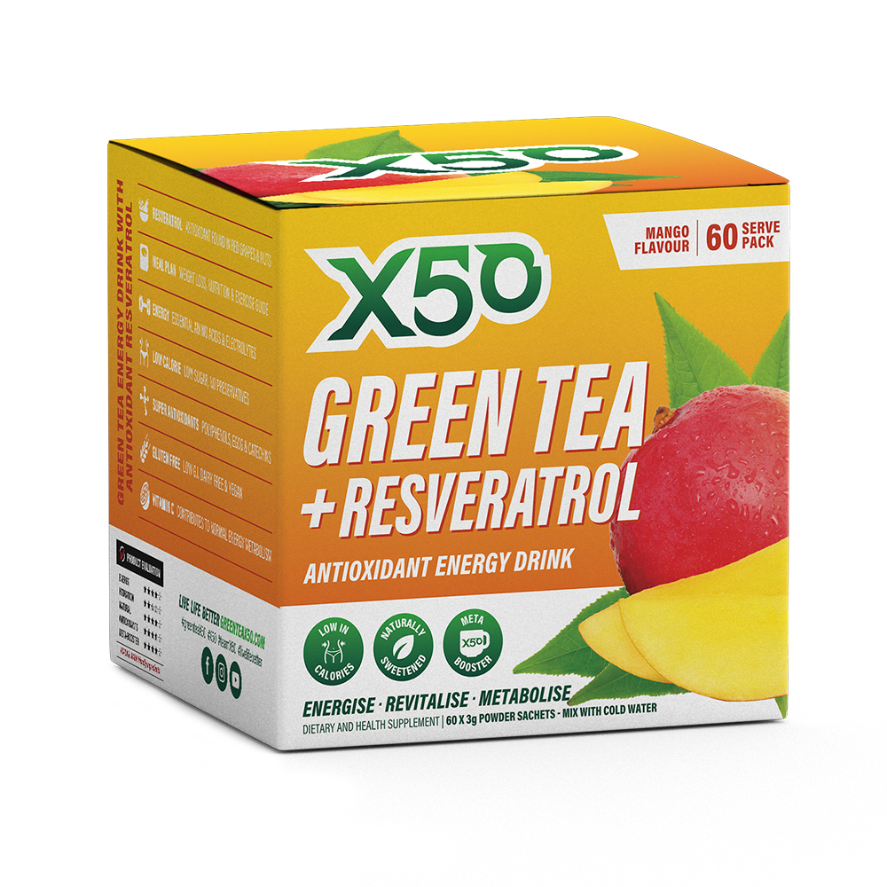 X50 Green Tea + Resveratrol 90 Serves Assorted Pack